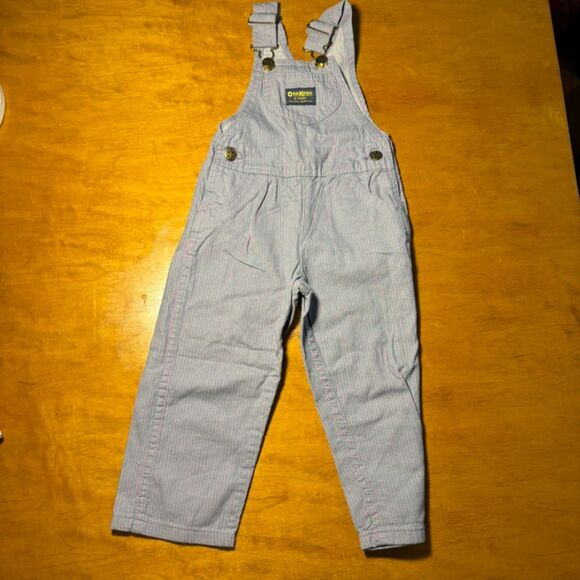 Vintage Oshkosh Lilac Striped Overalls 3T With Shirt